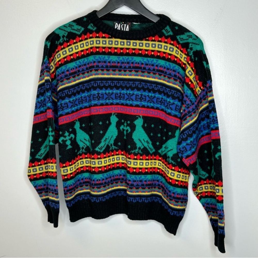 Vintage‎ 80’s 90’s PASTA Colorful Bird Sweater